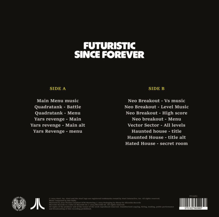Atari anniversary soundtrack listing