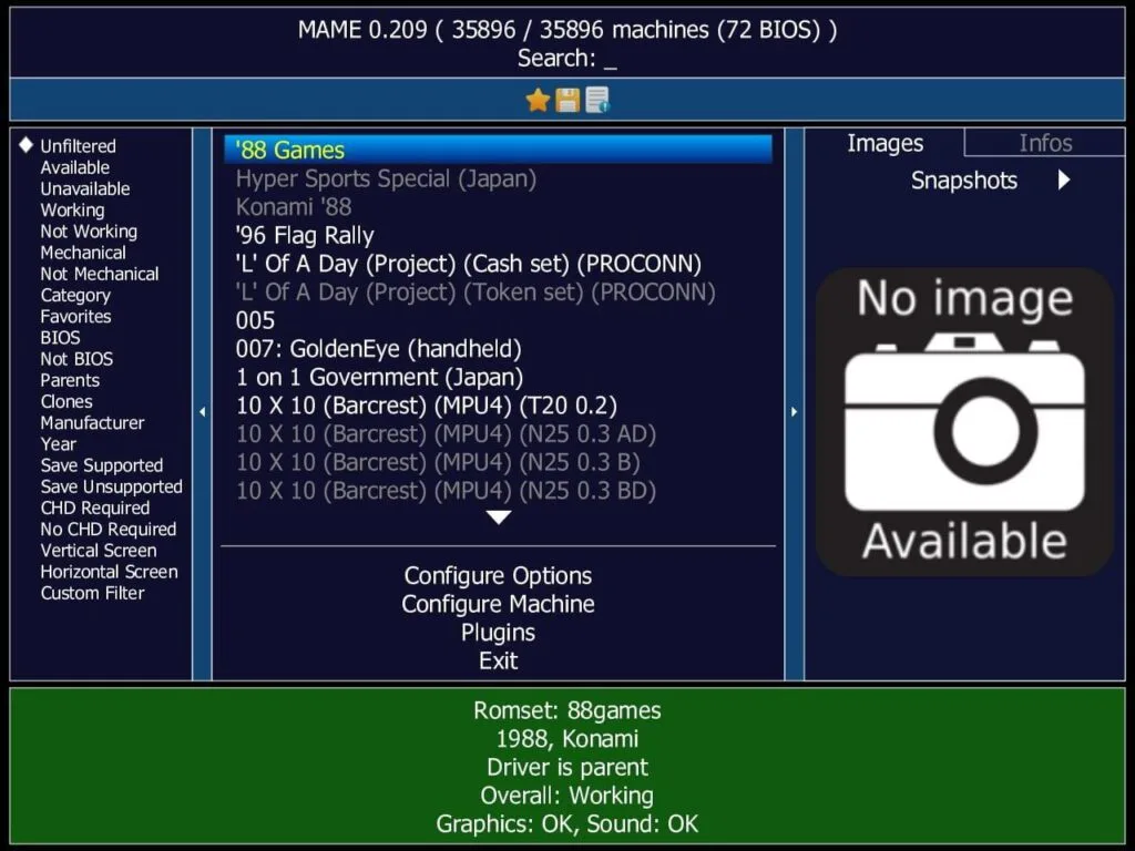 MAME desktop tool