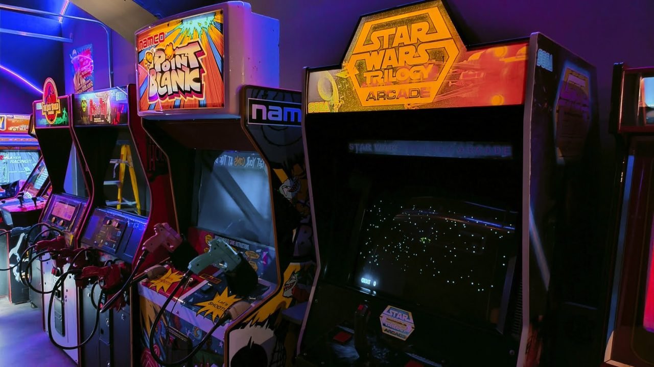 Arcade machine collection at Newcastle retro games bar Four Quarters