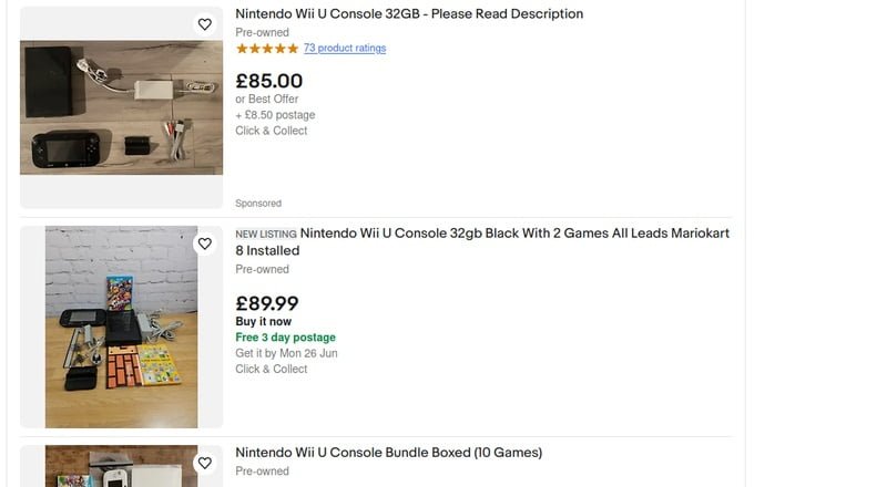 You can buy Nintendo Wii U consoles on eBay