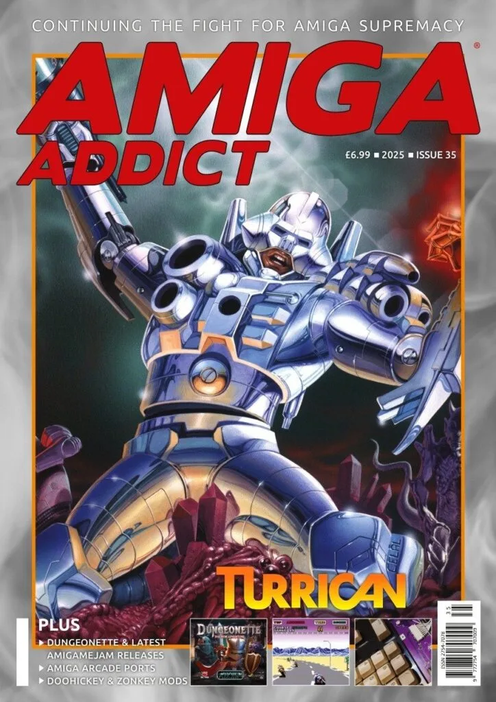 Turrican on cover of Amiga Addict 35