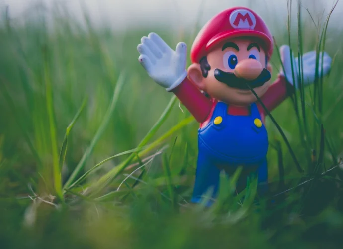 Super Mario figurine toy. Location