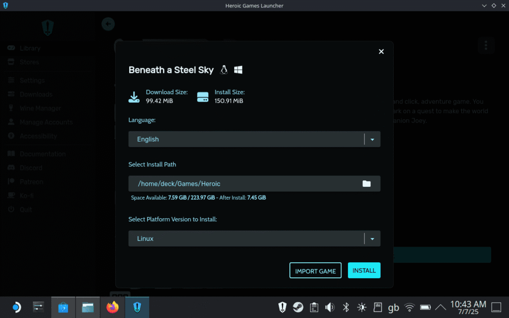 Install GOG games on Steam Deck