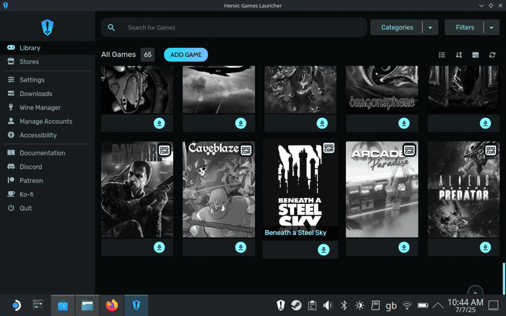 GOG games on Steam Deck