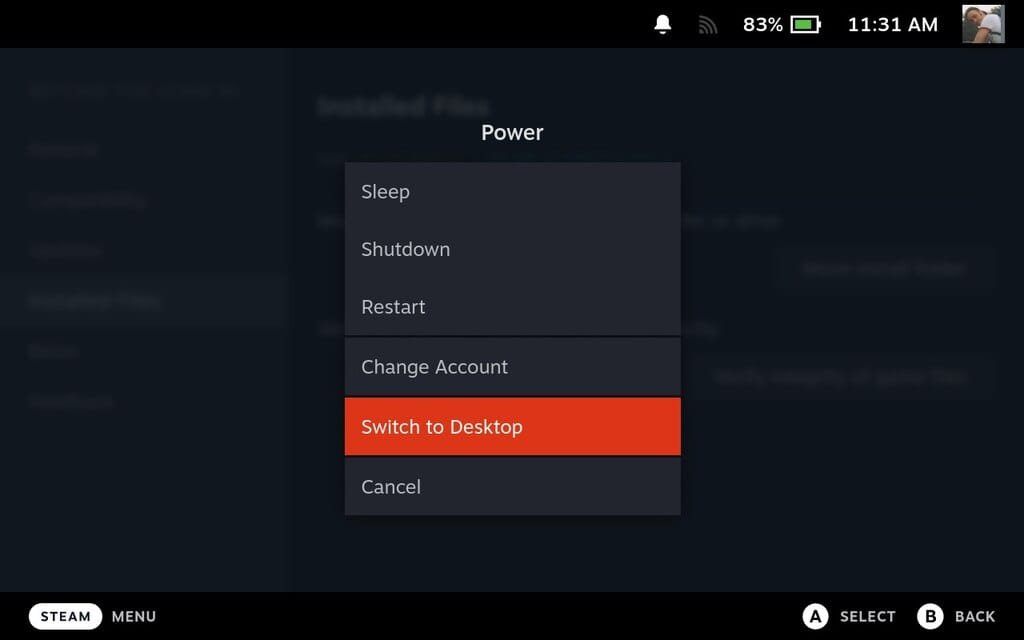 Switch to Desktop on Steam Deck