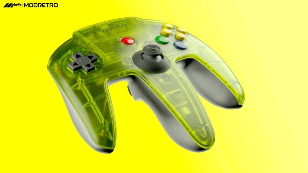 ModRetro M64 controller in yellow